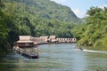 Floating houses on the river Kwai Royalty Free Stock Photo
