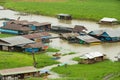 Floating houses at Song Kalia river in Sangkhlaburi, Thailand.