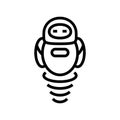 floating hover robot line icon vector illustration Royalty Free Stock Photo