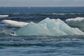 Floating Ice Chunk in the South Of Iceland Royalty Free Stock Photo