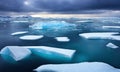 Floating ice floes in the Arctic Ocean. Nature desktop wallpaper