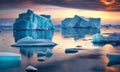 Floating ice floes in the Arctic Ocean. Nature desktop wallpaper