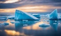 Floating ice floes in the Arctic Ocean. Beauty of the North Pole