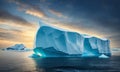 Floating ice floes in the Arctic Ocean. Beauty of the North Pole