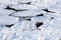 Floating ice in the river Royalty Free Stock Photo