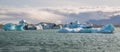 Floating icebergs in Iceland