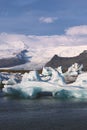 Floating Icebergs on Iceland\'s Glacial Lake