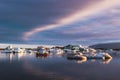 Beautiful sunset sunrise in the Glacier lagoon Jokulsarlon Iceland Royalty Free Stock Photo