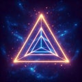 A floating impossible triangle in space, AI generated image Royalty Free Stock Photo