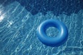 Floating inner tube in a pool