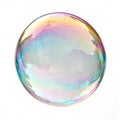 Iridescent bubble isolated on white background Royalty Free Stock Photo