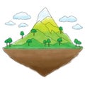 Floating island mountain doodle