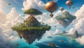 Floating Islands with Airships