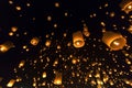 Floating Lantern Festival Loy Krathong Yi Peng Lanna at Chiang Mai Thailand Royalty Free Stock Photo