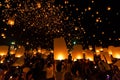 Floating Lantern Festival Loy Krathong Yi Peng Lanna at Chiang Mai Thailand