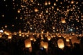 Floating lantern festival in Thailand