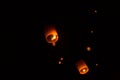 Floating Lantern on Yee Peng festival, thai lanna traditional Royalty Free Stock Photo