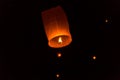 Floating Lantern on Yee Peng festival, thai lanna traditional Royalty Free Stock Photo