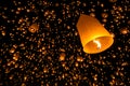 Floating lantern yi peng firework festival Royalty Free Stock Photo