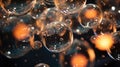 Floating Light Bubbles Closeup, abstract illustration