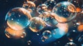 Floating Light Bubbles Closeup, abstract illustration