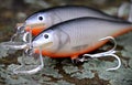 Pair of of two handmade fishing lures plugs