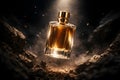Floating Luxury Perfume Bottle In Dramatic Dark Cinematic Environment Royalty Free Stock Photo
