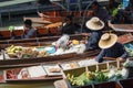 The floating market in Damnoen Saduak near Bangkok, Thailand. Royalty Free Stock Photo