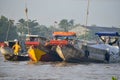 Floating market, Mekong Delta, Can Tho, Vietnam Royalty Free Stock Photo