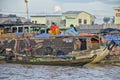 Floating market, Mekong Delta, Can Tho, Vietnam Royalty Free Stock Photo