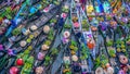 a floating market that is very crowded with visitors Royalty Free Stock Photo