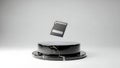 Floating Memory Card Above a Modern Device Royalty Free Stock Photo