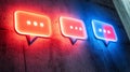 Floating message bubbles filled with glowing text notifications create an engaging digital chat interface Royalty Free Stock Photo