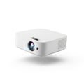 Floating mini projector for home theater use on a solid white background Royalty Free Stock Photo
