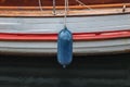 Floating mooring blue boat buoy