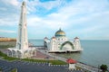 Floating Mosque of Malacca Straits Royalty Free Stock Photo