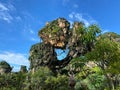 The floating  moutains in the Pandora area of Animal Kingdom at Disney World Royalty Free Stock Photo