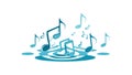 Floating Musical Notes for Melodic and Creative Designs, vector design Generative AI Royalty Free Stock Photo