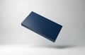 Floating navy blue rectangle object against minimalist white background, modern design. Simple, clean composition suits business Royalty Free Stock Photo