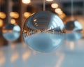 Floating orbs creating dynamic reflections