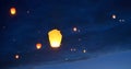 Floating paper lanterns