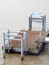 Floating passenger pier for small river crossing ferry ship and transport speed boat