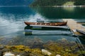Floating pier in the Norwegian fiord Royalty Free Stock Photo
