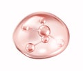 Pink collagen molecule structure within drop illustration Royalty Free Stock Photo