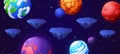 Floating platform space game level ui background Royalty Free Stock Photo