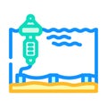 floating platform tidal power color icon vector illustration Royalty Free Stock Photo