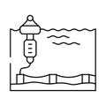 floating platform tidal power line icon vector illustration Royalty Free Stock Photo