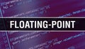 Floating-point text written on Programming code abstract technology background of software developer and Computer script. Floating Royalty Free Stock Photo