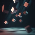 Floating Polygonal Shapes with Soft Shadows Royalty Free Stock Photo