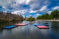 Floating pontoons in Het Binnenhof the Hauge. Royalty Free Stock Photo
